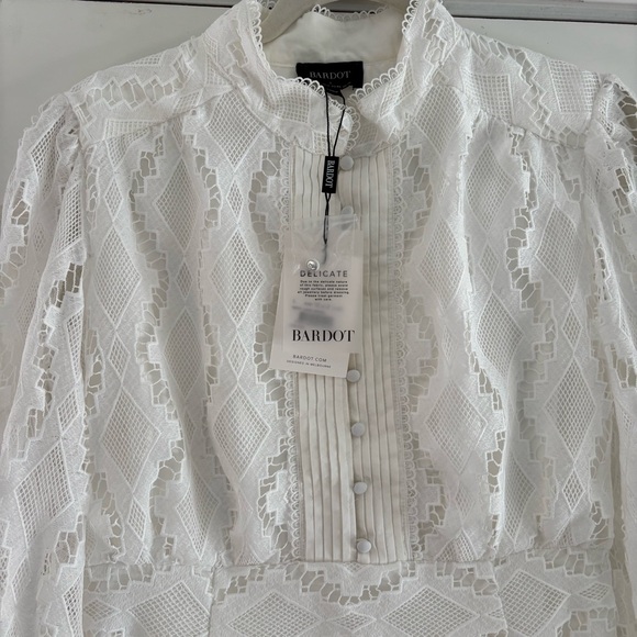 Bardot Remy Lace Mini Dress Ivory size 8, NWT Bridal Shower Engagement Party - Picture 5 of 15